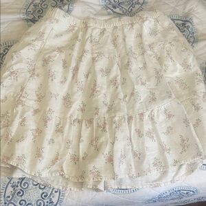Sincerely Jules White Floral A-Line Skirt